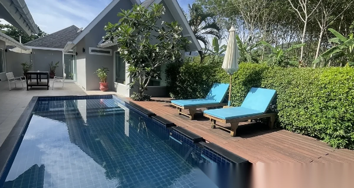 5 Bedroom Villa for rent at De Palm Pool Villa complex · Thep Krasattri · Pool View — photo 2