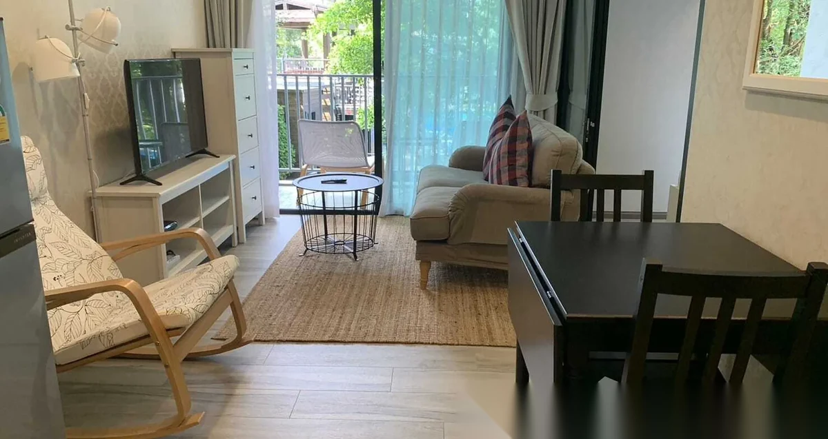 Studio Apartment for rent at The Title Residencies complex · Sakhu · Pool View — photo 2