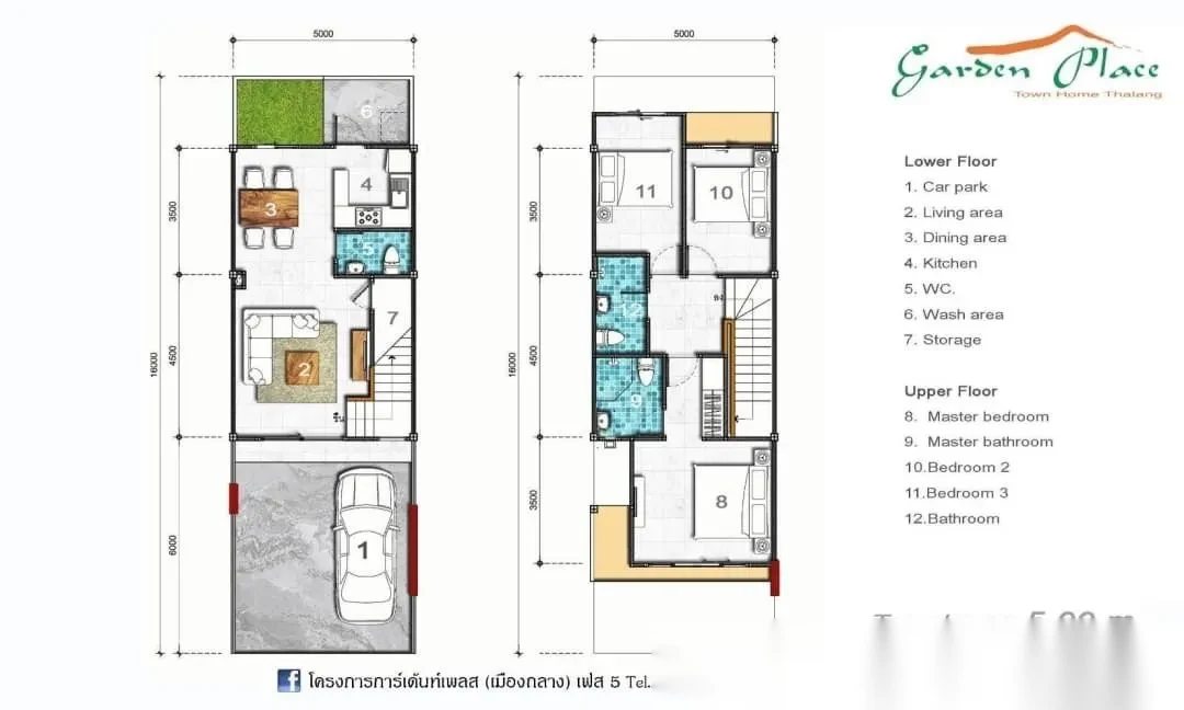 3 Bedroom Townhouse for rent at Garden Place Village complex · Thep Krasattri · Pool Access — photo 6