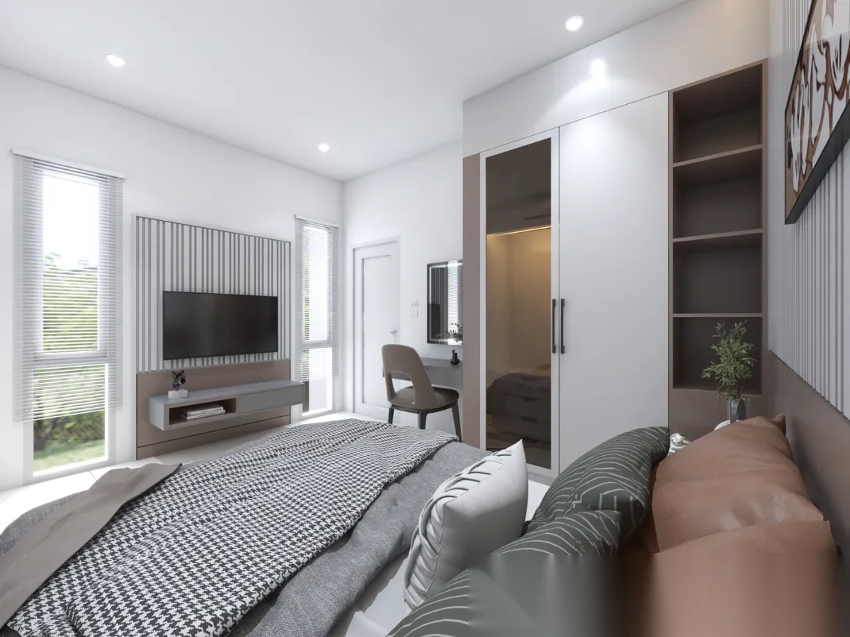 2 Bedroom Townhouse for rent at Modern Life Si Sunthon complex · Si Sunthon · Garden View — photo 6