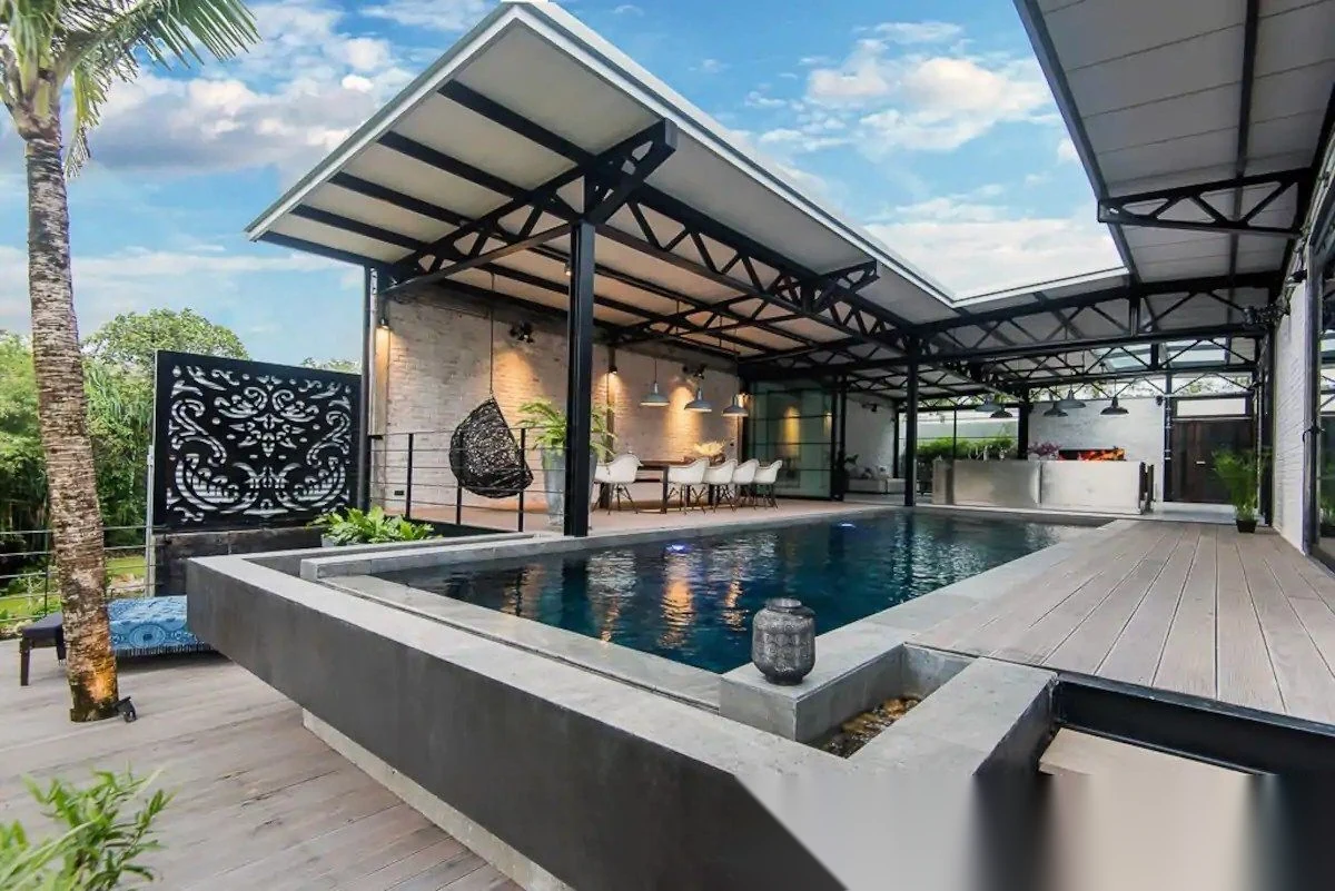 2 Bedroom Villa for rent at Wohnfabrik Phuket Loft Villa complex · Thep Krasattri · Pool View — photo 8