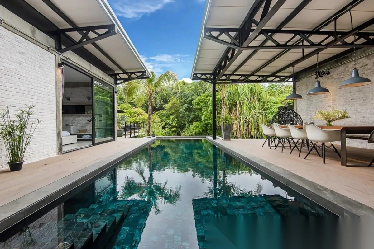 2 Bedroom Villa for rent at Wohnfabrik Phuket Loft Villa complex · Thep Krasattri · Pool View — photo 9