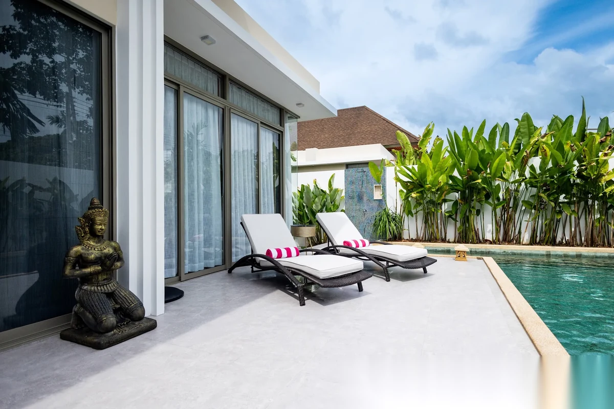 3 Bedroom House for rent at Khanaen Pool Villa complex · Thep Krasattri · Pool View — photo 7