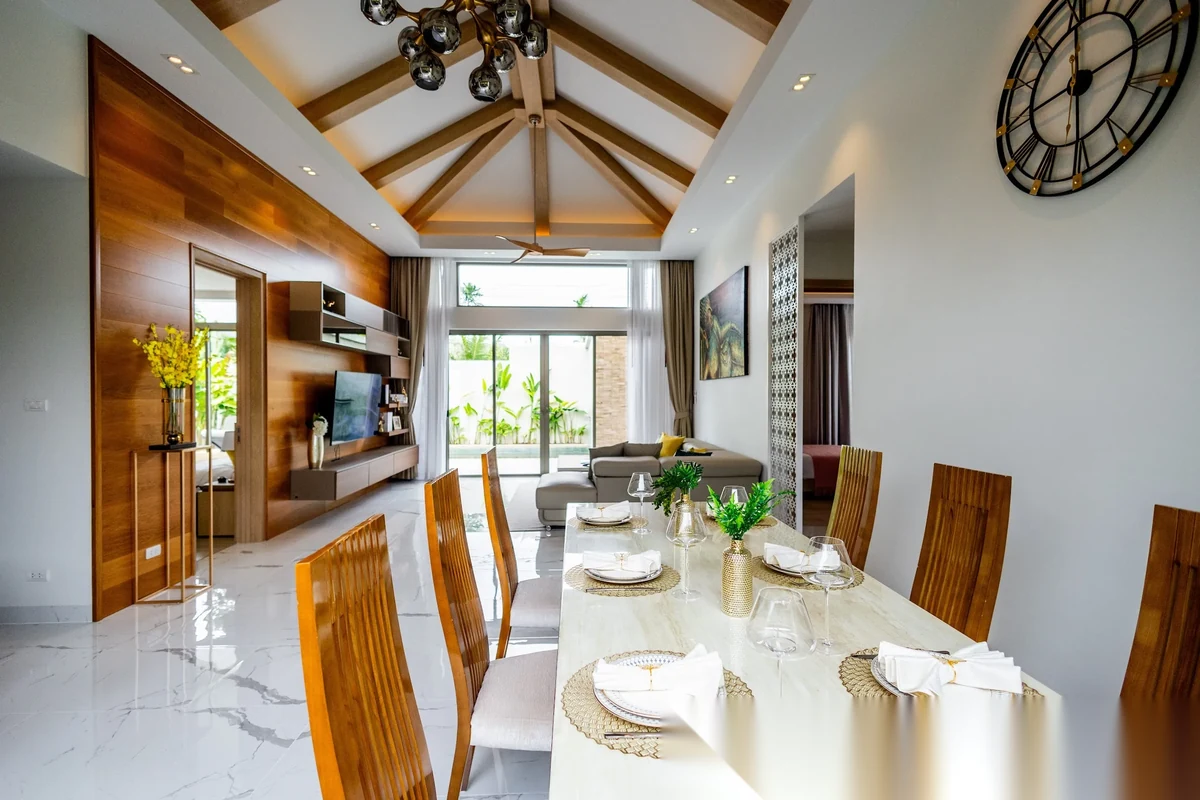 3 Bedroom House for rent at Khanaen Pool Villa complex · Thep Krasattri · Pool View — photo 12