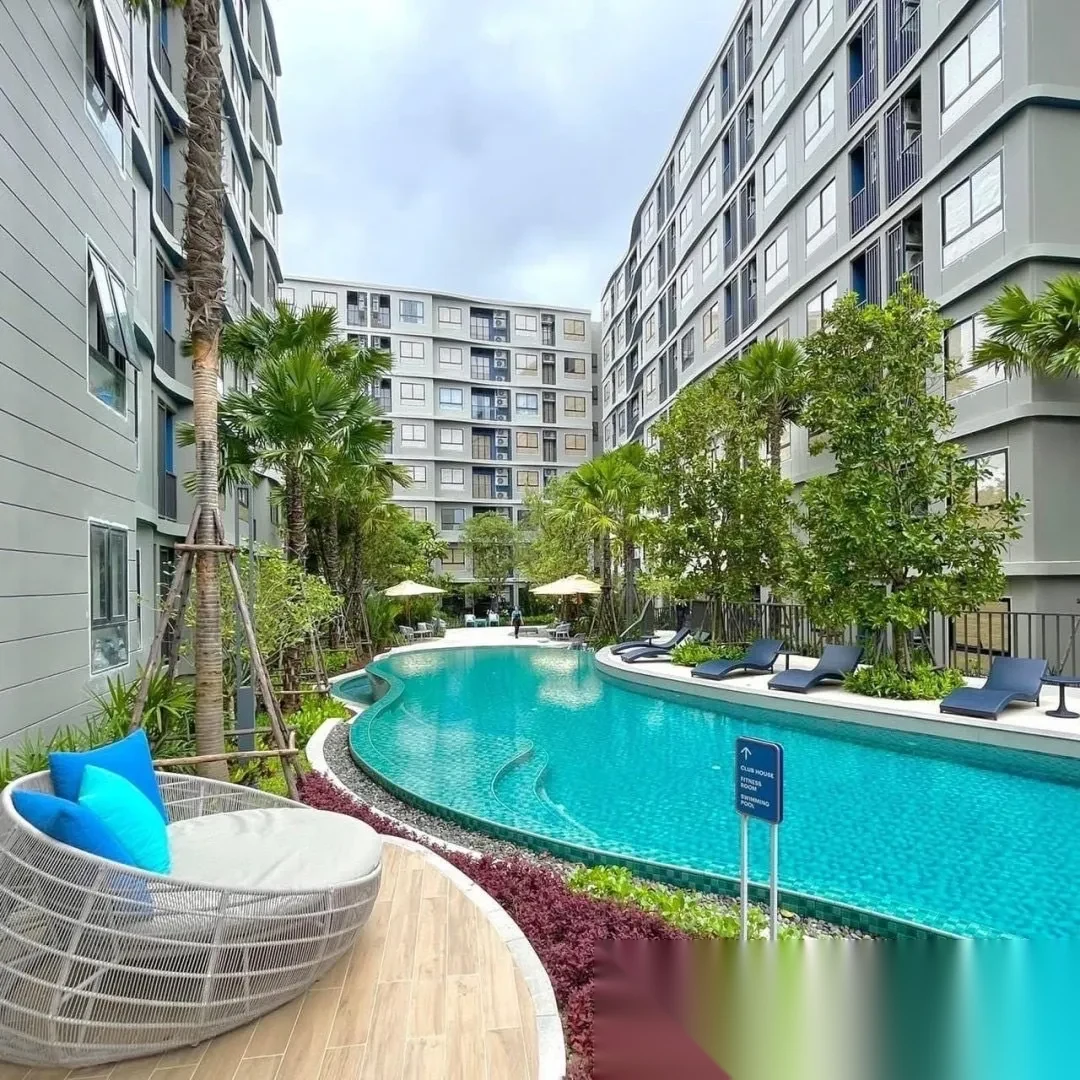 Апартаменты 1BR в ЖК Dcondo Reef Phuket · Кату · Вид на бассейн — фото 8