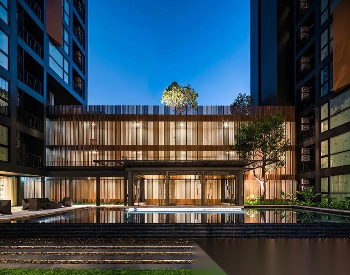 Апартаменты 1BR в ЖК The Base Height · Пхукет-таун · Вид на бассейн — фото 9