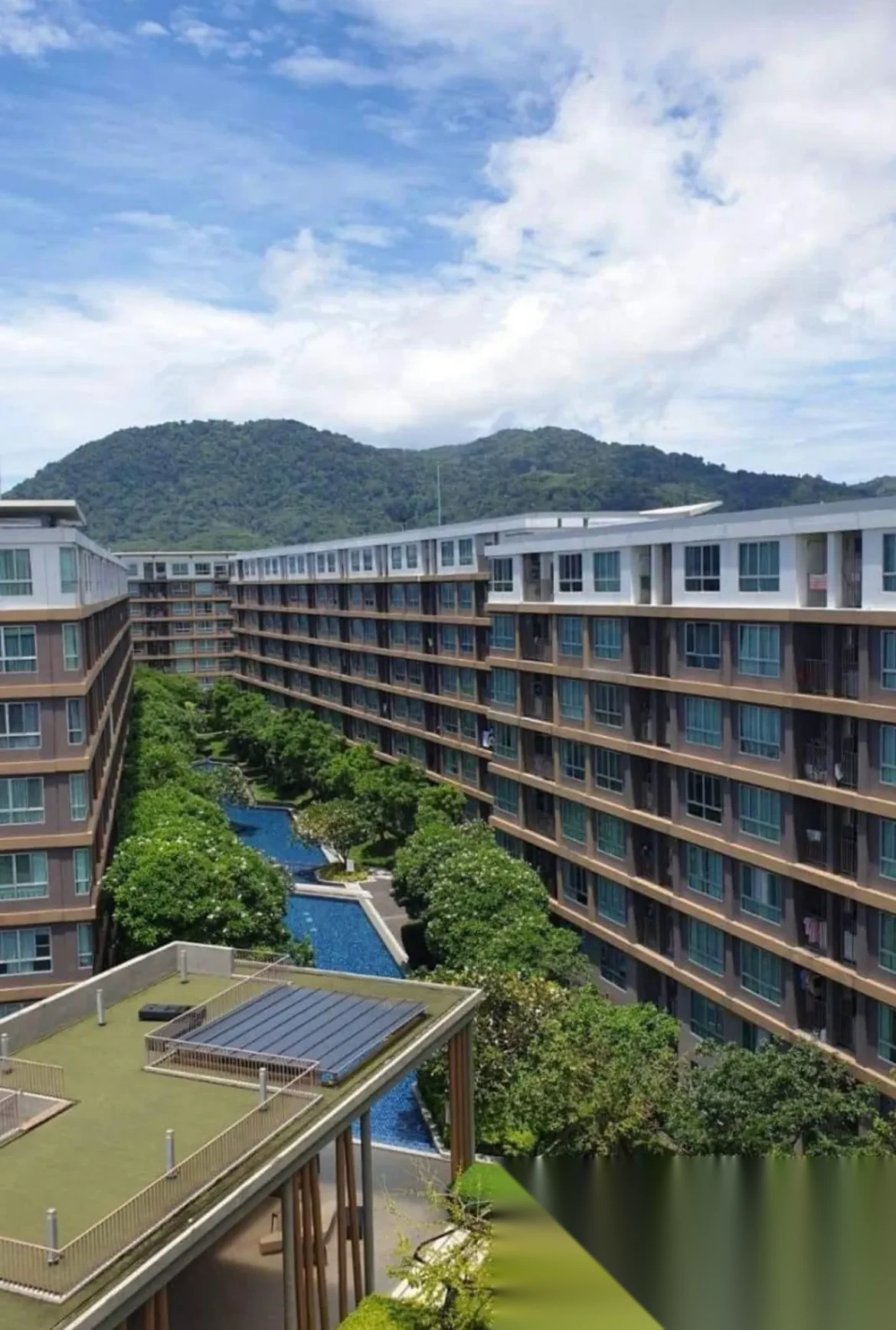 Апартаменты 2BR в ЖК D Condo Creek · Кату · Вид на бассейн — фото 2