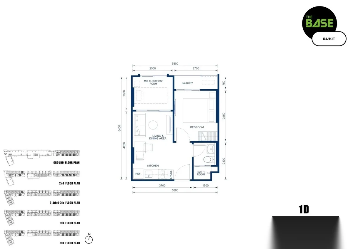 Апартаменты 2BR в ЖК THE BASE Bukit · Вичит · Выход к бассейну — фото 20