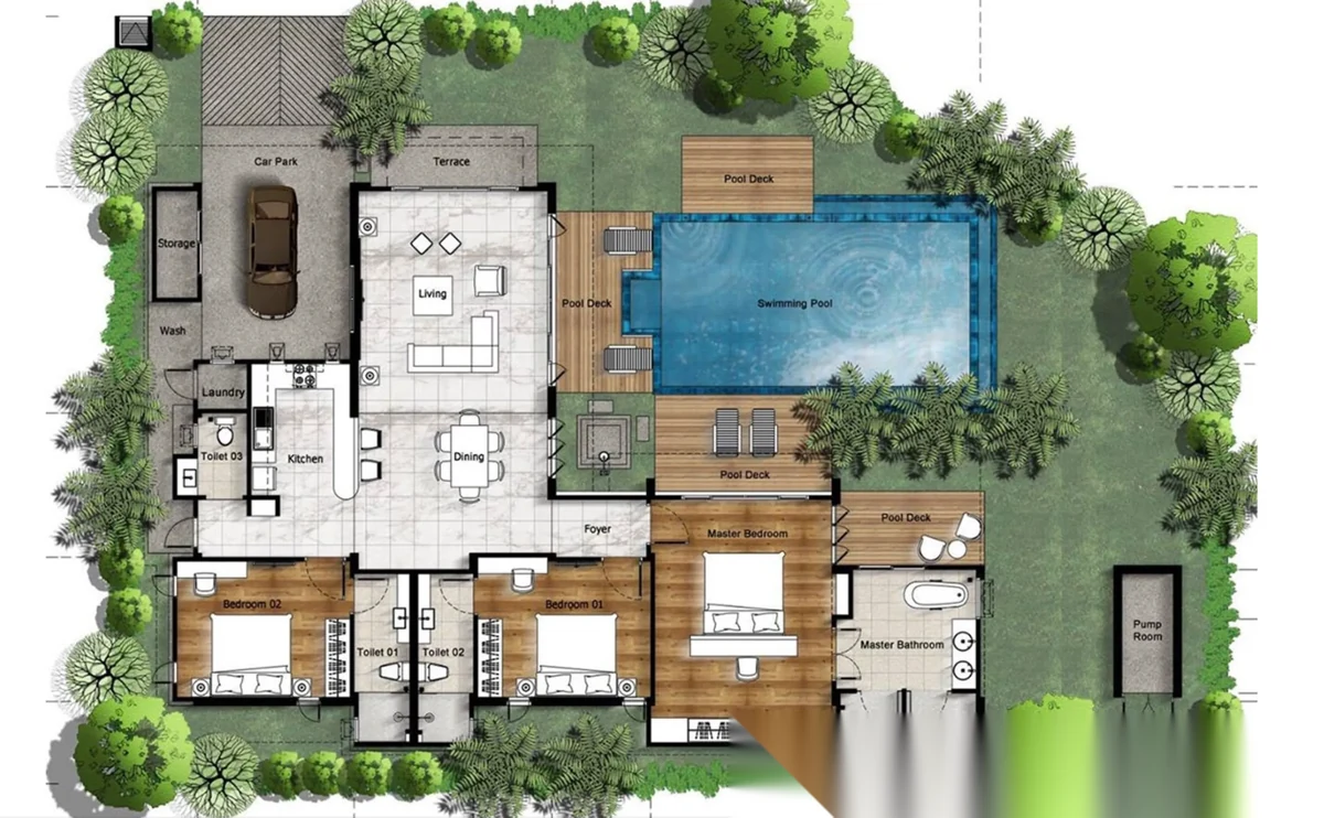 3 Bedroom Villa for sale at Tanode Estate complex · Choeng Thale · Pool View — photo 22
