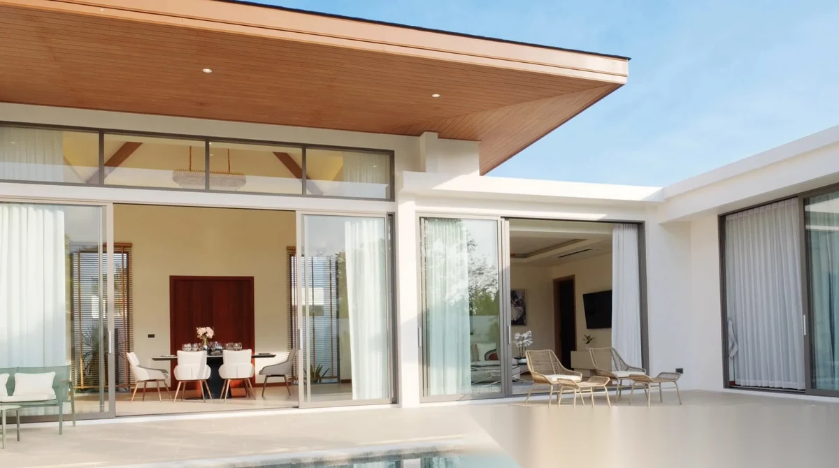 3 Bedroom Villa for rent at The Ozone Campus Villa complex · Thep Krasattri · Pool View — photo 3