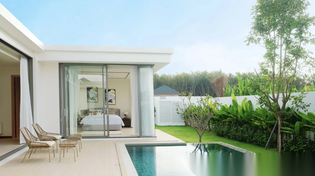 3 Bedroom Villa for rent at The Ozone Campus Villa complex · Thep Krasattri · Pool View — photo 9