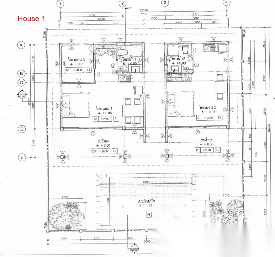 Дом 8BR в комплексе Ban Don Garden Home · Теп Красаттри · Вид на бассейн — фото 33