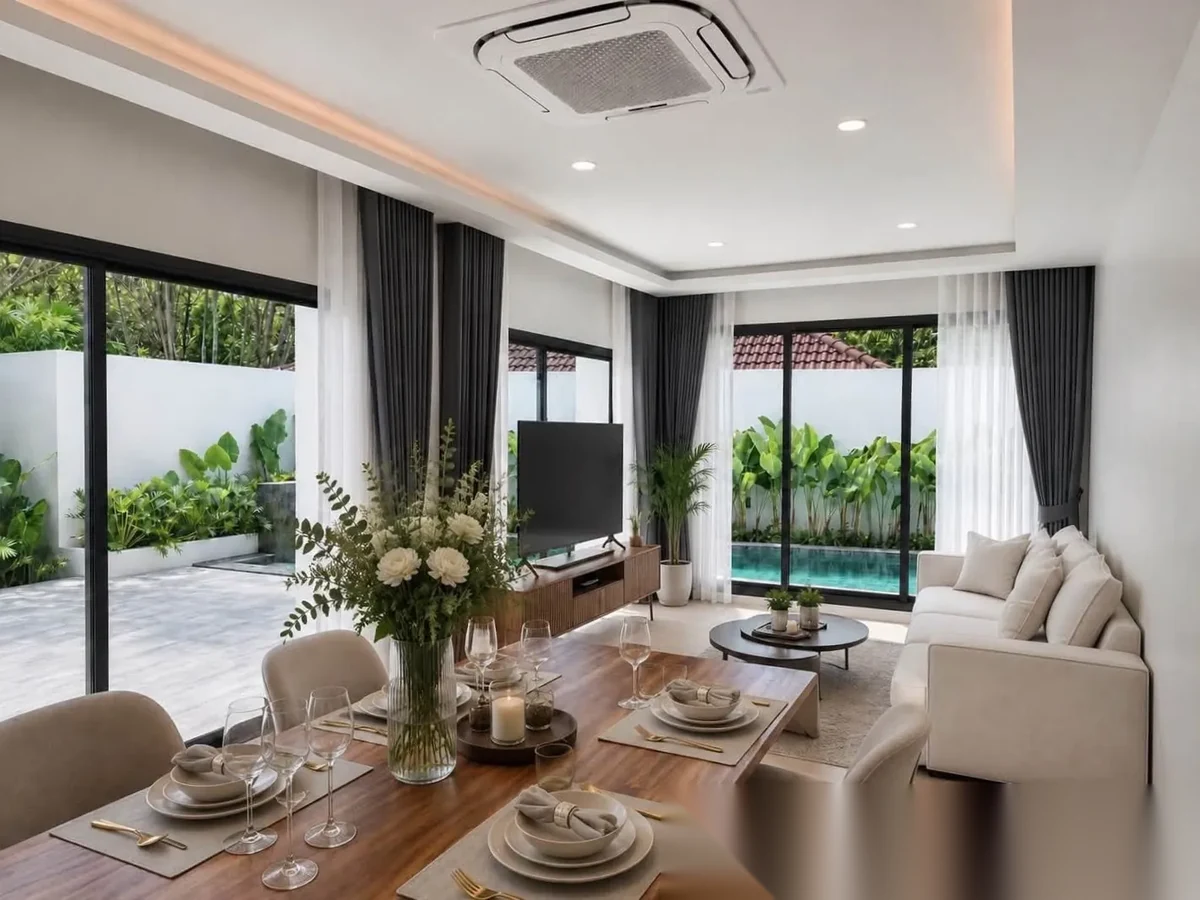 Вилла 4BR в комплексе Phuket Villa 2 · Вичит · Вид на бассейн — фото 6