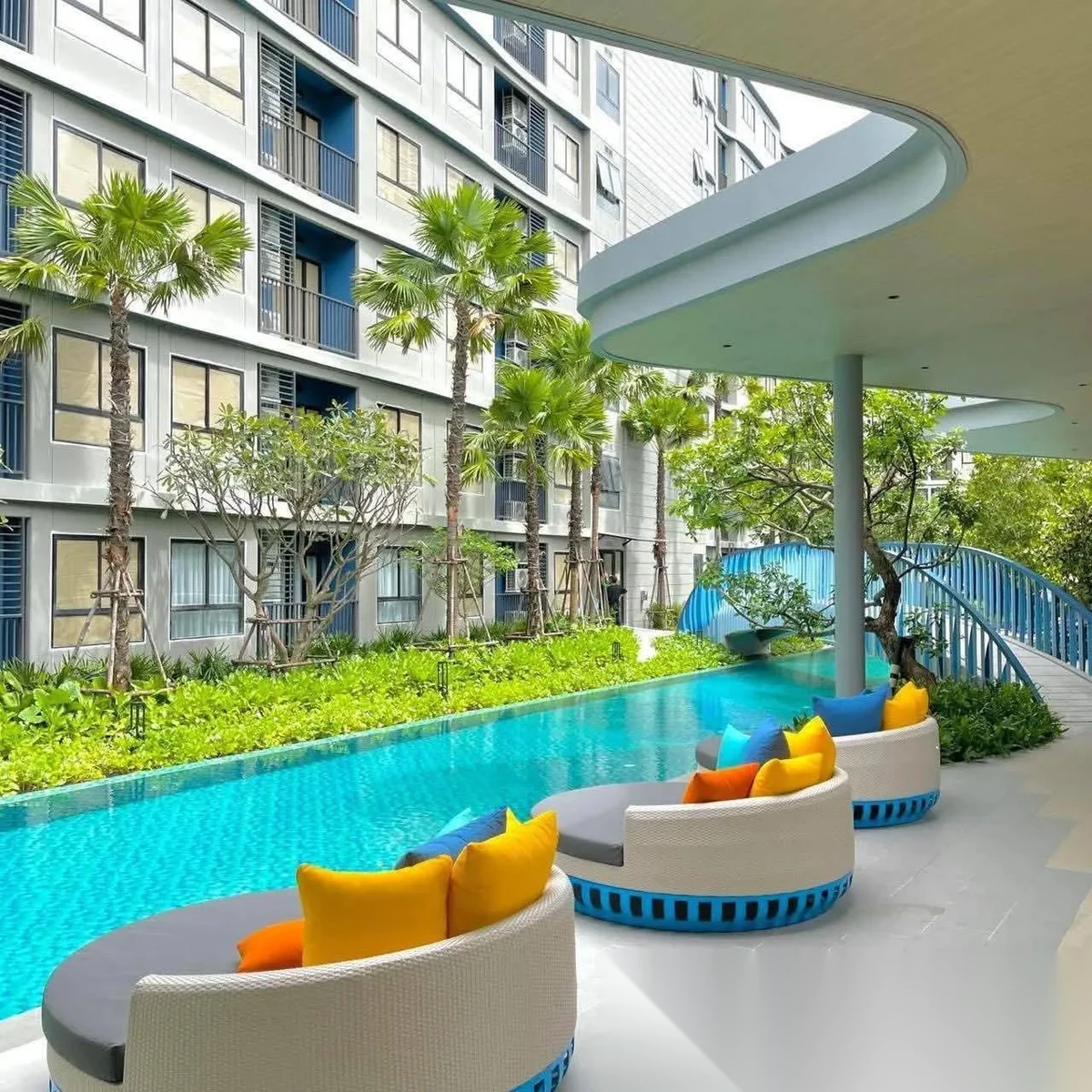 1 Bedroom Apartment for rent at Dcondo Reef Phuket complex · Kathu · Pool View — photo 4