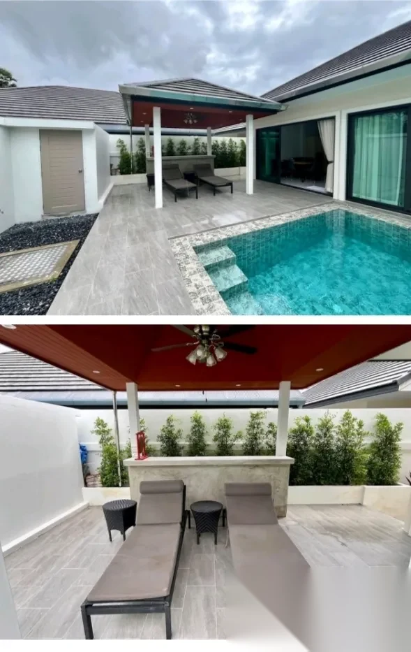 Вилла 3BR в комплексе Bhuvana Villa · Теп Красаттри · Вид на бассейн — фото 8
