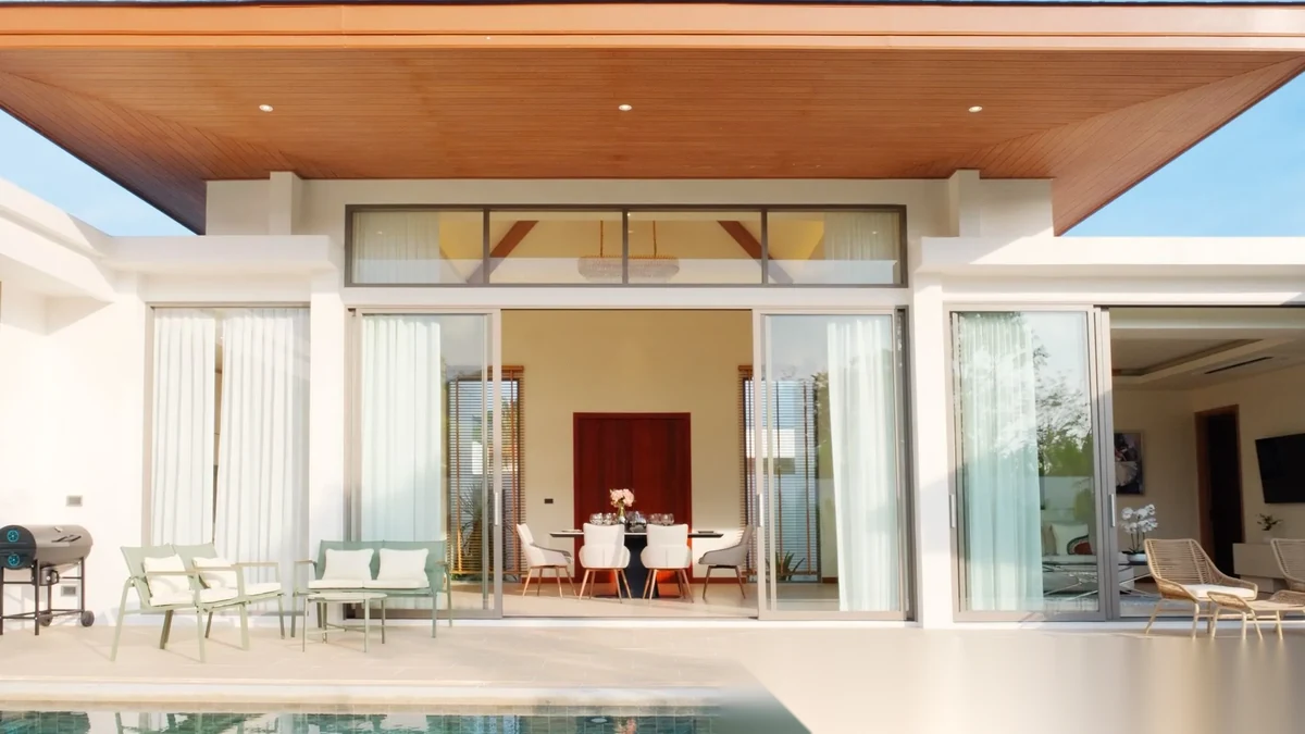 3 Bedroom Villa for rent at The Ozone Campus Villa complex · Thep Krasattri · Pool View — photo 3