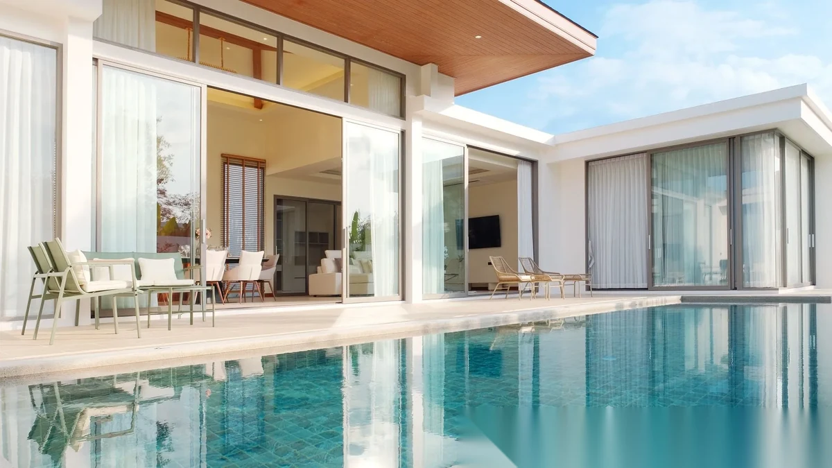 3 Bedroom Villa for rent at The Ozone Campus Villa complex · Thep Krasattri · Pool View — photo 4