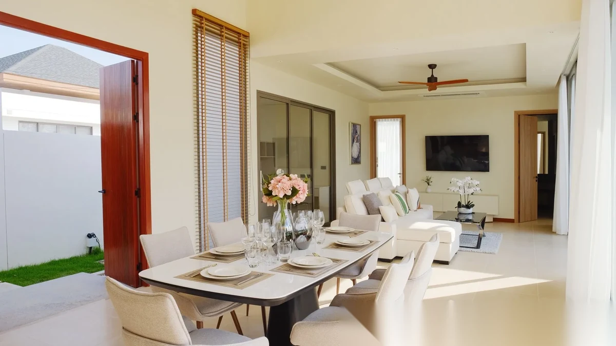 3 Bedroom Villa for rent at The Ozone Campus Villa complex · Thep Krasattri · Pool View — photo 6