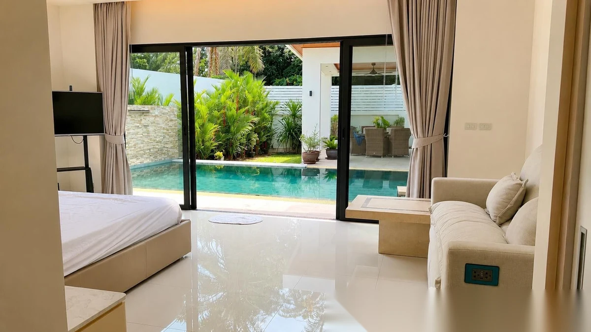 Вилла 4BR в комплексе Modern 4BR Private Pool Villa in Rawai · Раваи · Выход к бассейну — фото 11
