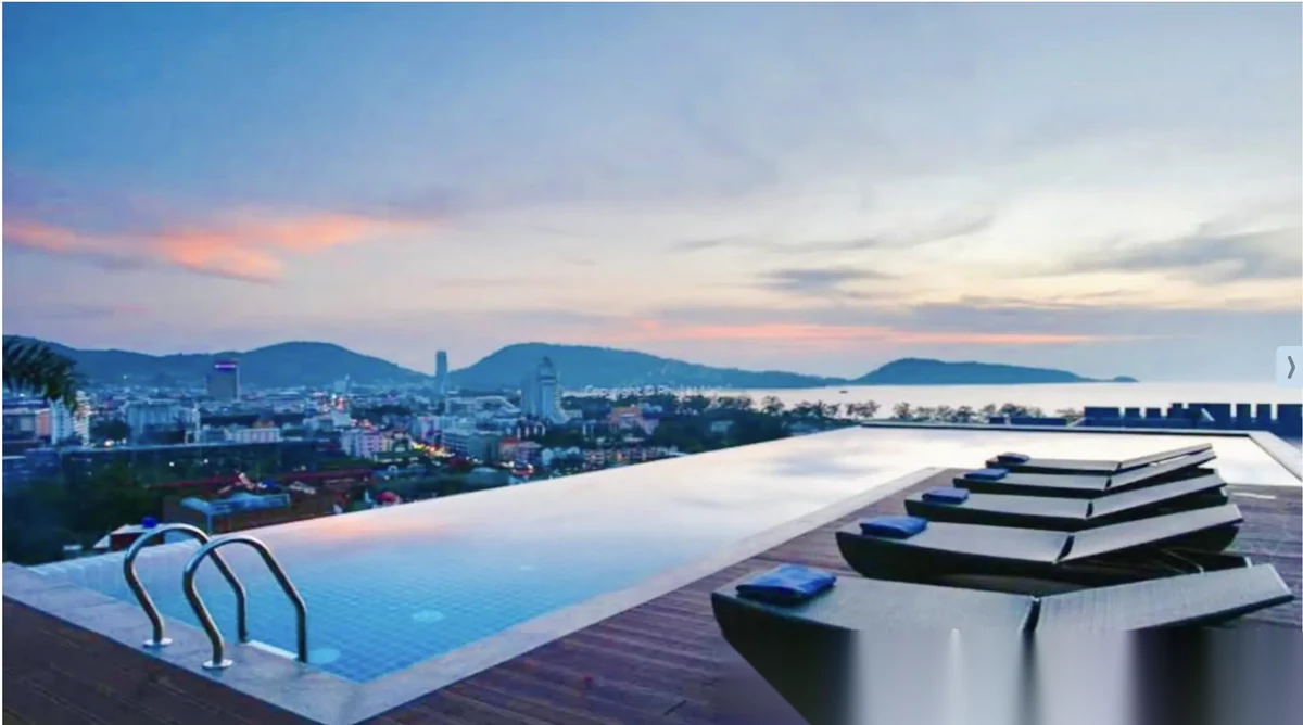 1 Bedroom Apartment for rent at The Unity Patong complex · Patong · Partial Sea View — photo 3