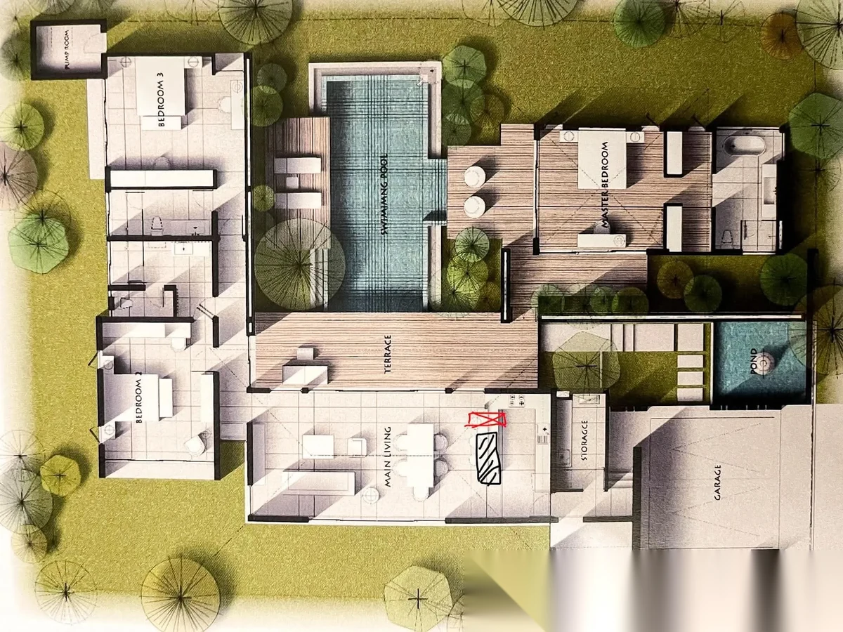 3 Bedroom Villa for rent at Anchan Grand Residence complex · Si Sunthon · Pool View — photo 12