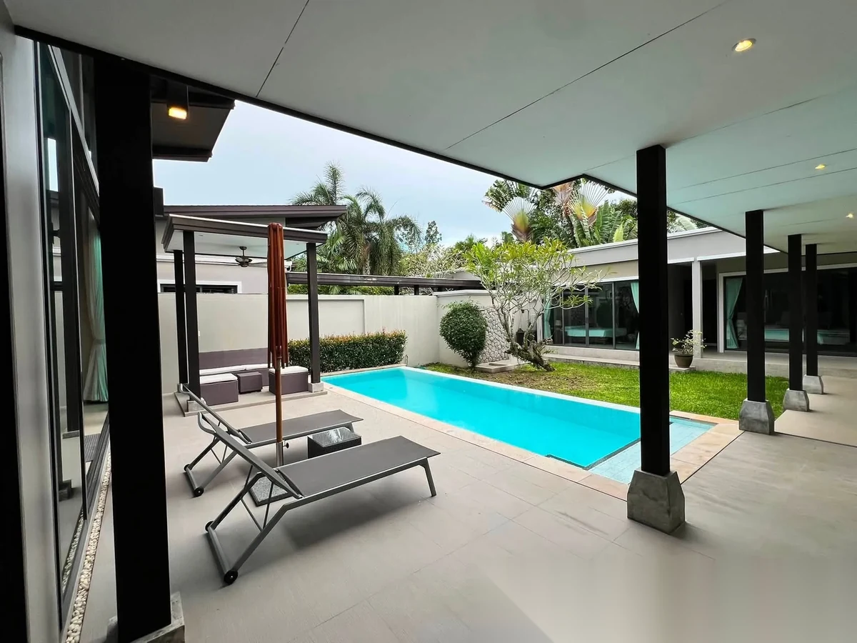 3 Bedroom Villa for rent at Baan Wana Pool Villas complex · Si Sunthon · Pool View — photo 3