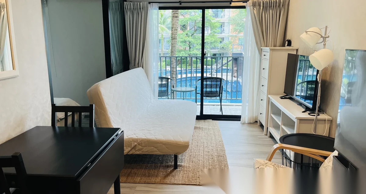 1 Bedroom Apartment for rent at The Title Residencies complex · Sakhu · Pool View