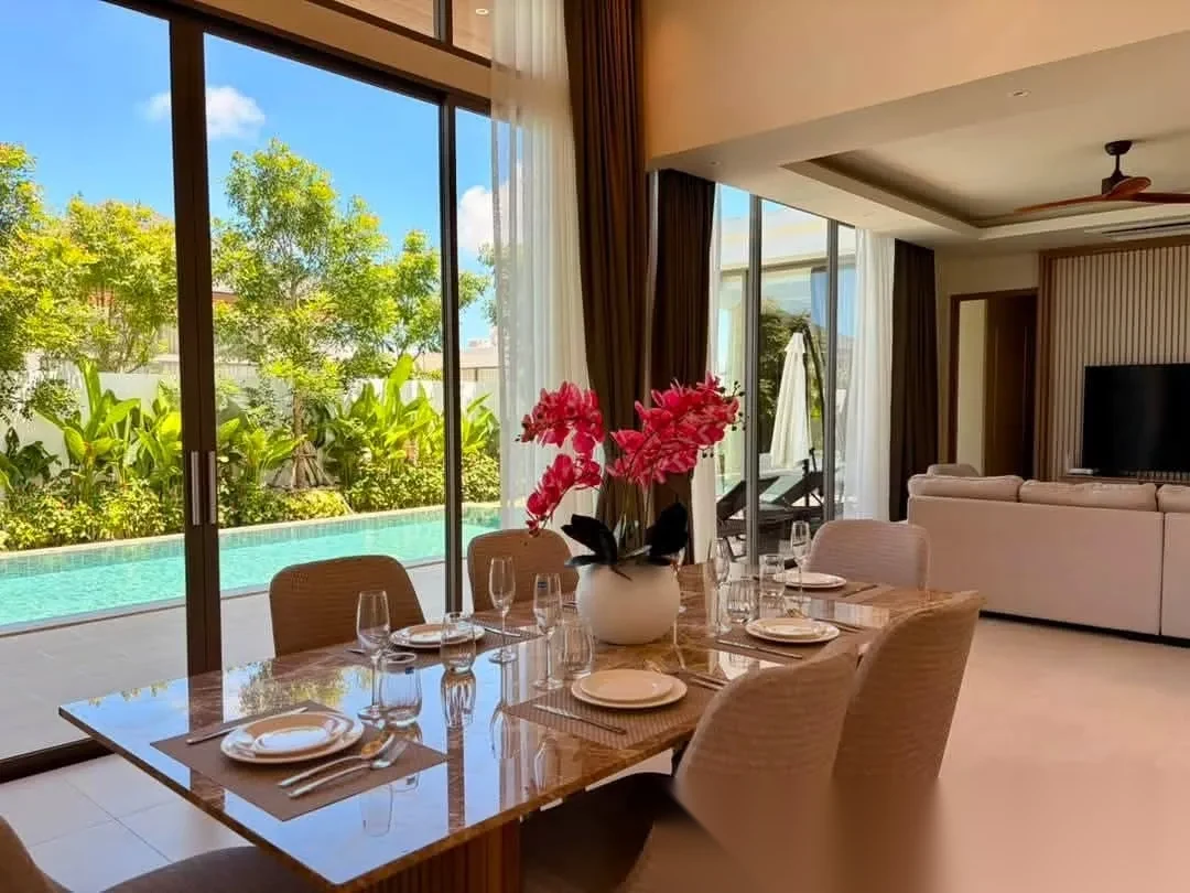 3 Bedroom Villa for rent at The Ozone Campus Villa complex · Thep Krasattri · Pool View — photo 7