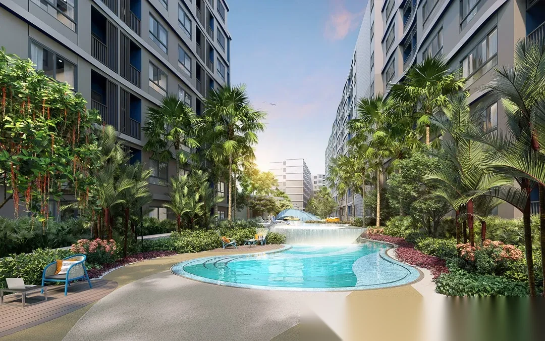 Апартаменты 1BR в ЖК Dcondo Reef Phuket · Кату · Выход к бассейну — фото 18