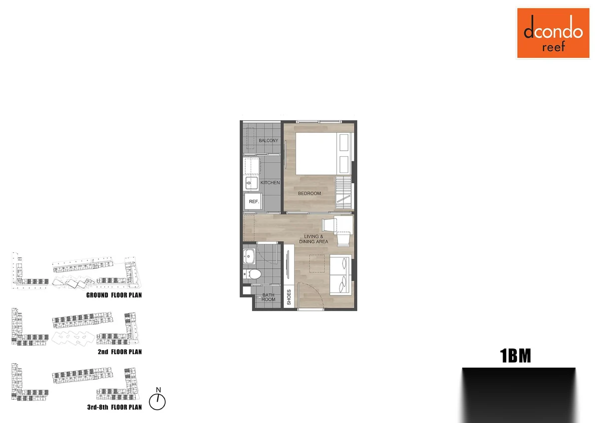 Апартаменты 1BR в ЖК Dcondo Reef Phuket · Кату · Выход к бассейну — фото 19