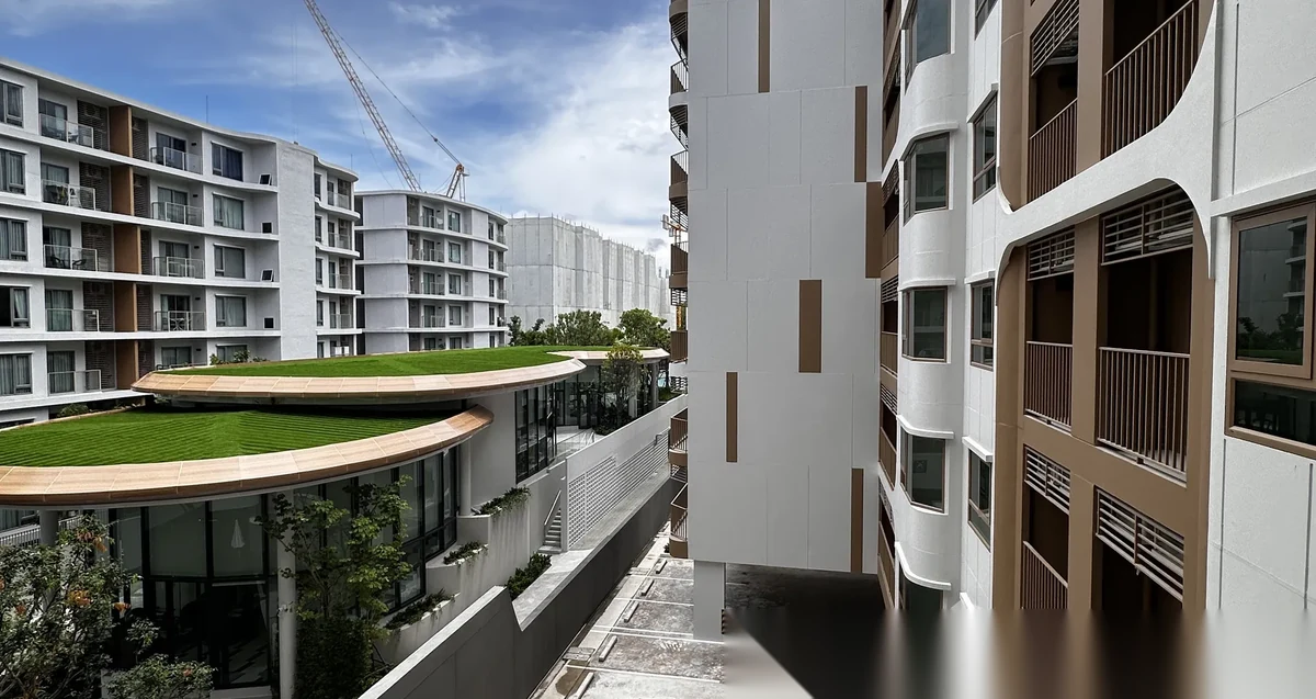 Апартаменты 2BR в ЖК Escent Phuket · Вичит · Вид в сад