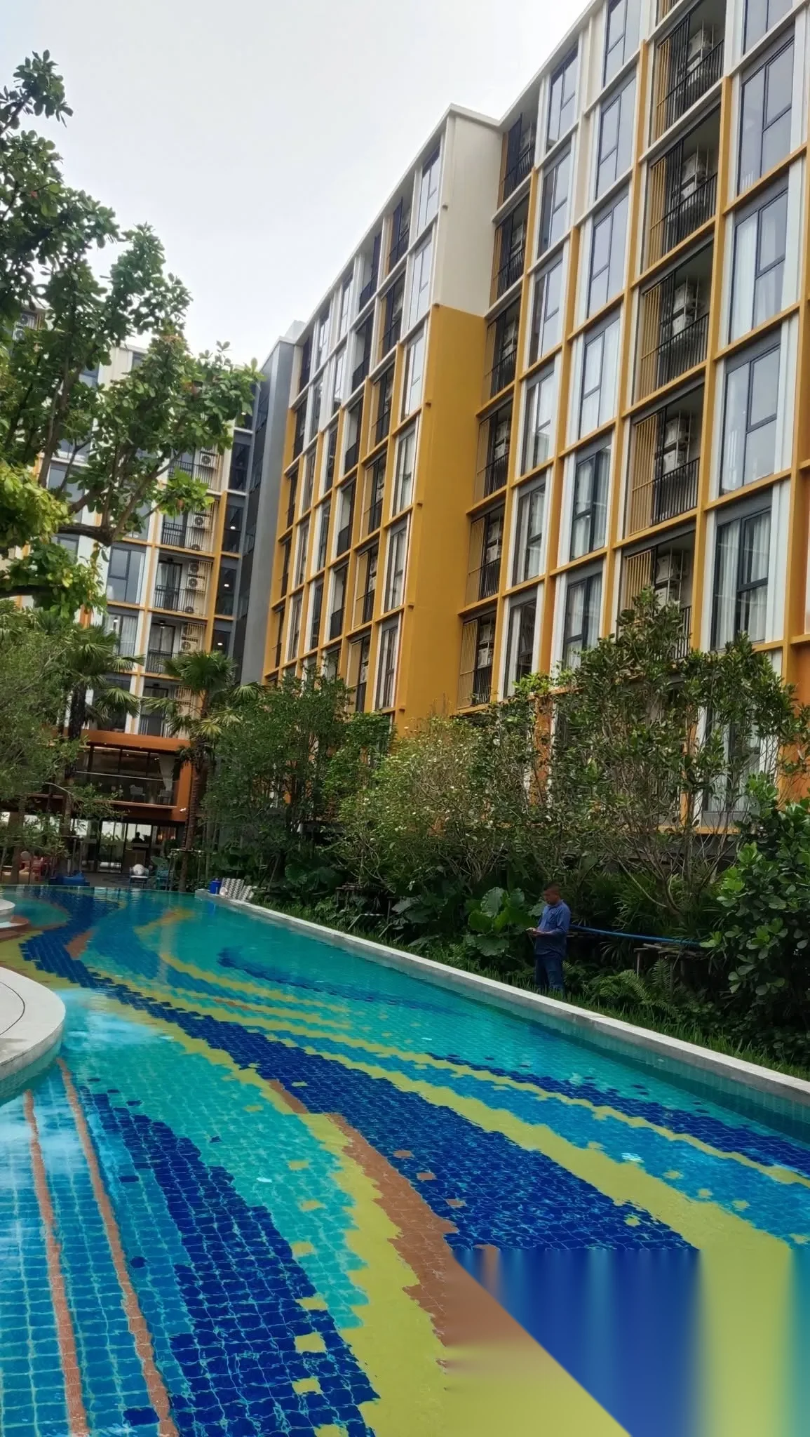 Апартаменты 1BR в ЖК The Base Rise · Вичит · Вид на бассейн — фото 12