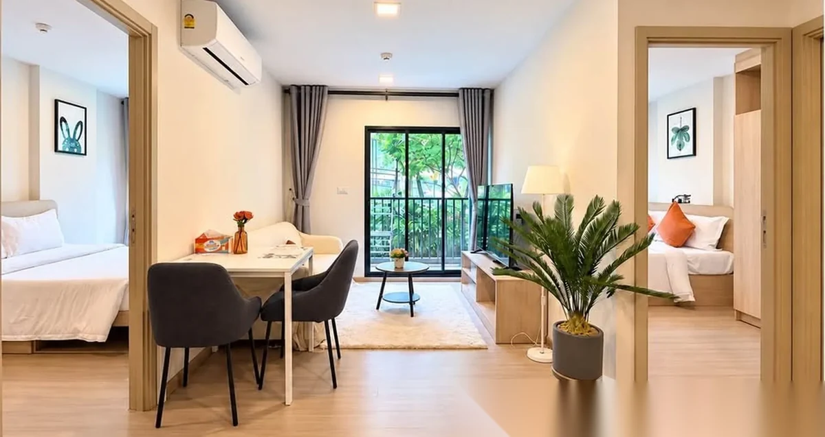 Апартаменты 2BR в ЖК Dcondo Reef Phuket · Кату · Вид в сад