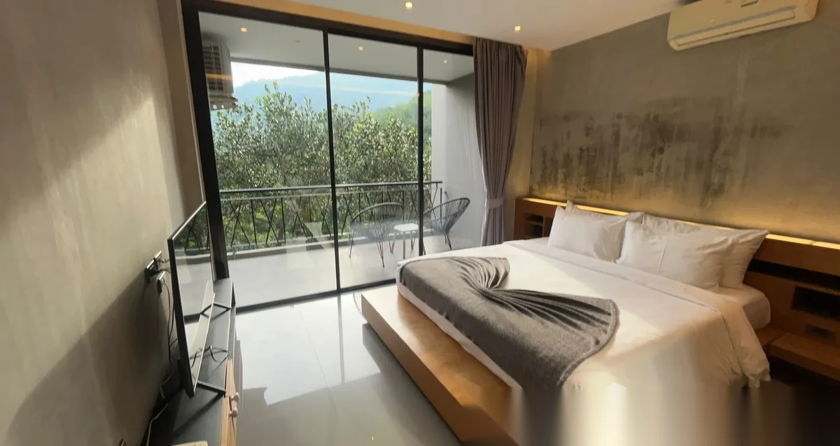 Studio Apartment for rent at The Woods Natural Park complex · Kamala · Garden View