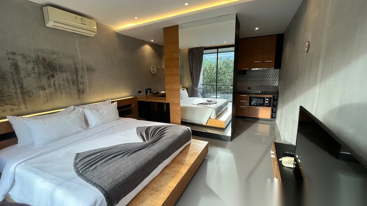 Studio Apartment for rent at The Woods Natural Park complex · Kamala · Garden View — photo 4