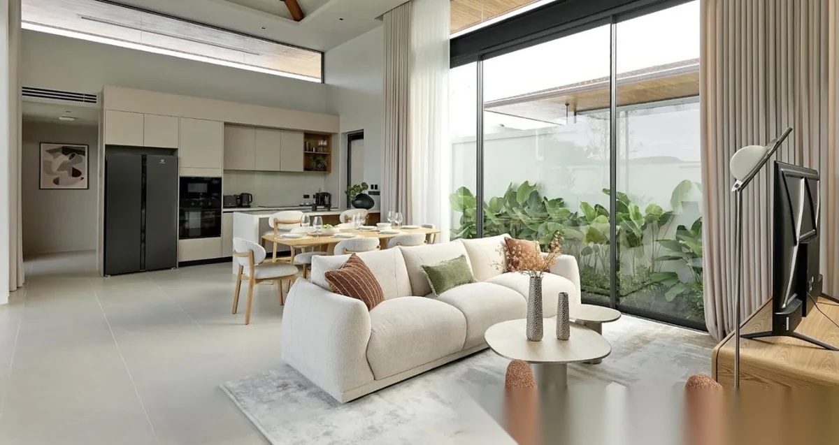 Вилла 3BR в комплексе Botanica Pru Jampa · Теп Красаттри · Вид на бассейн