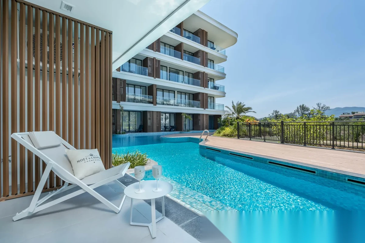 Studio Apartment for sale at Kora Beach Resort Phuket complex · Choeng Thale · Pool View — photo 7