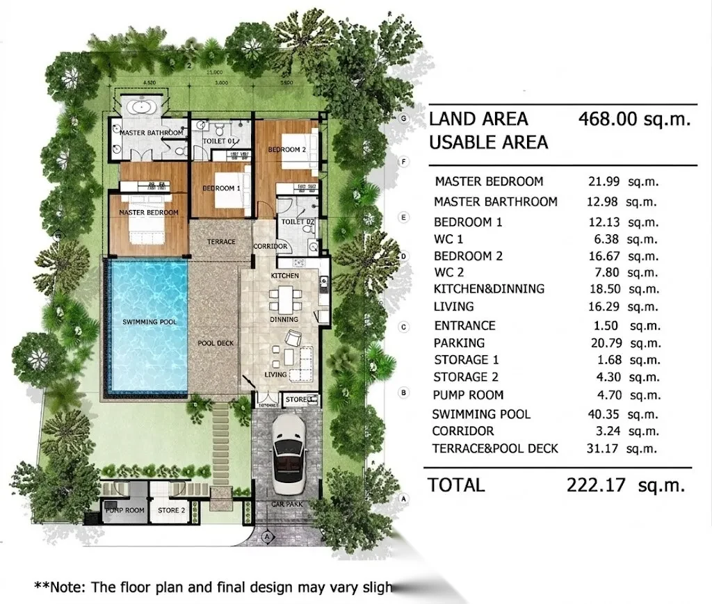Вилла 3BR в комплексе Peykaa Estate Villas · Теп Красаттри · Вид на бассейн — фото 21
