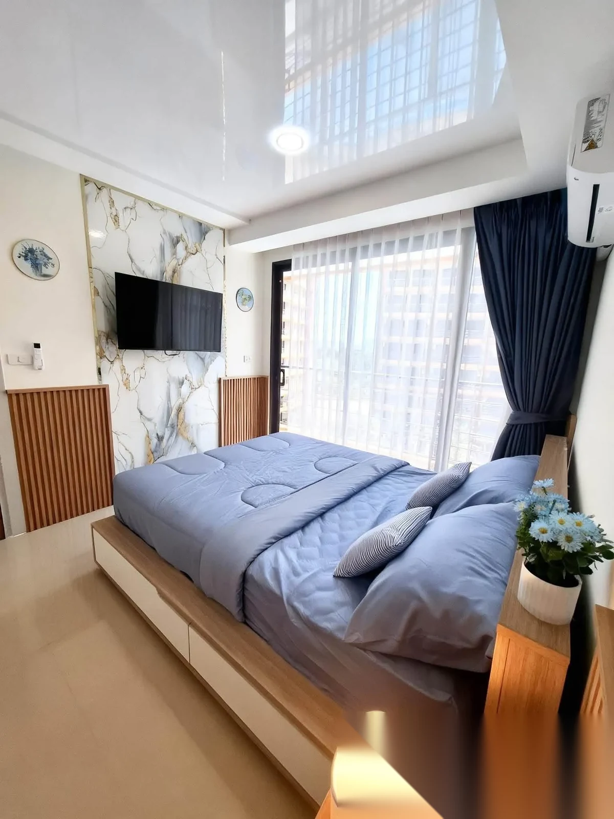 Апартаменты 1BR в ЖК 777 Beach Condo · Май Као · Вид на бассейн — фото 10