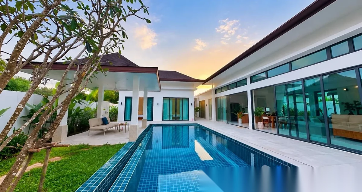 4 Bedroom Villa for rent at Private Pool Villa for Long-Term Rent Mai Khao complex · Mai Khao · Pool View