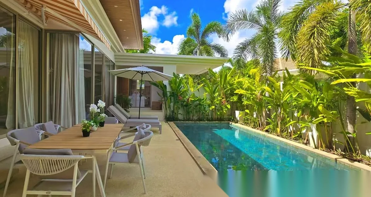 3 Bedroom Villa for rent at Trichada Villas complex · Choeng Thale · Pool View