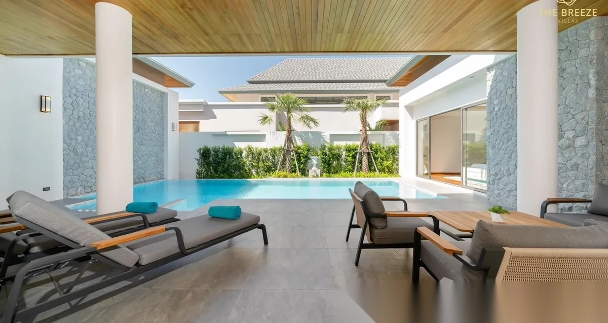 4 Bedroom Villa for rent at The Breeze Villas complex · Choeng Thale · Pool View