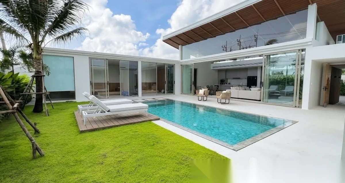 4 Bedroom Villa for rent at Asherah Villas Phase 3 complex · Thep Krasattri · Pool View