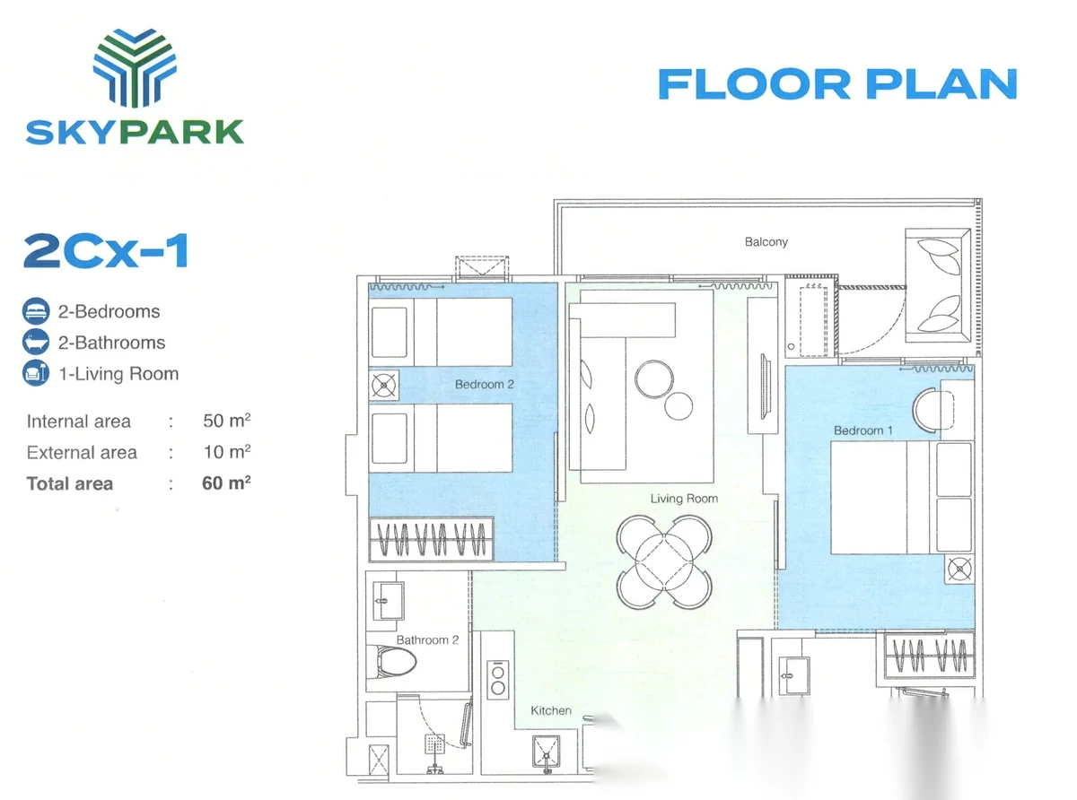 2 Bedroom Apartment for sale at Sky Park complex · Choeng Thale · Partial Sea View — photo 12