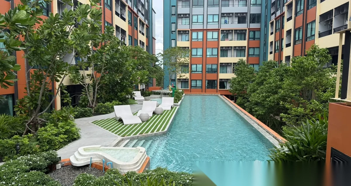 2 Bedroom Apartment for rent at The Cube Amaze complex · Si Sunthon · Pool View