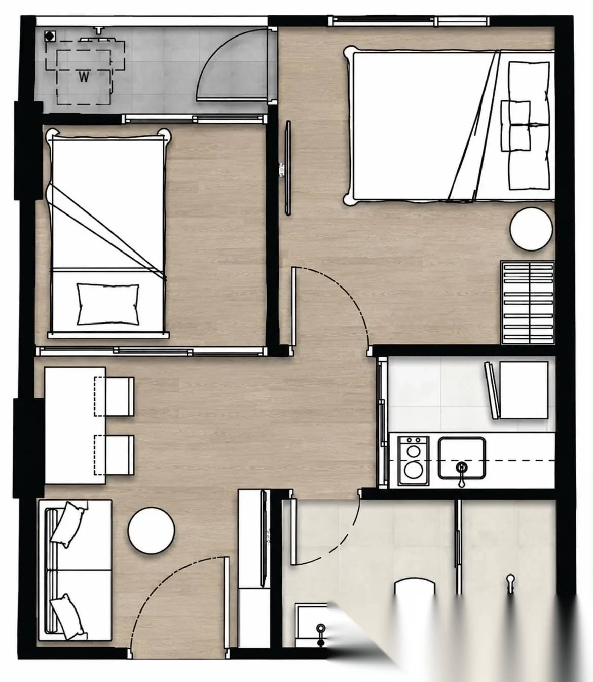 1 Bedroom Apartment for rent at The Origin Kathu-Patong complex · Kathu · Pool Access — photo 10