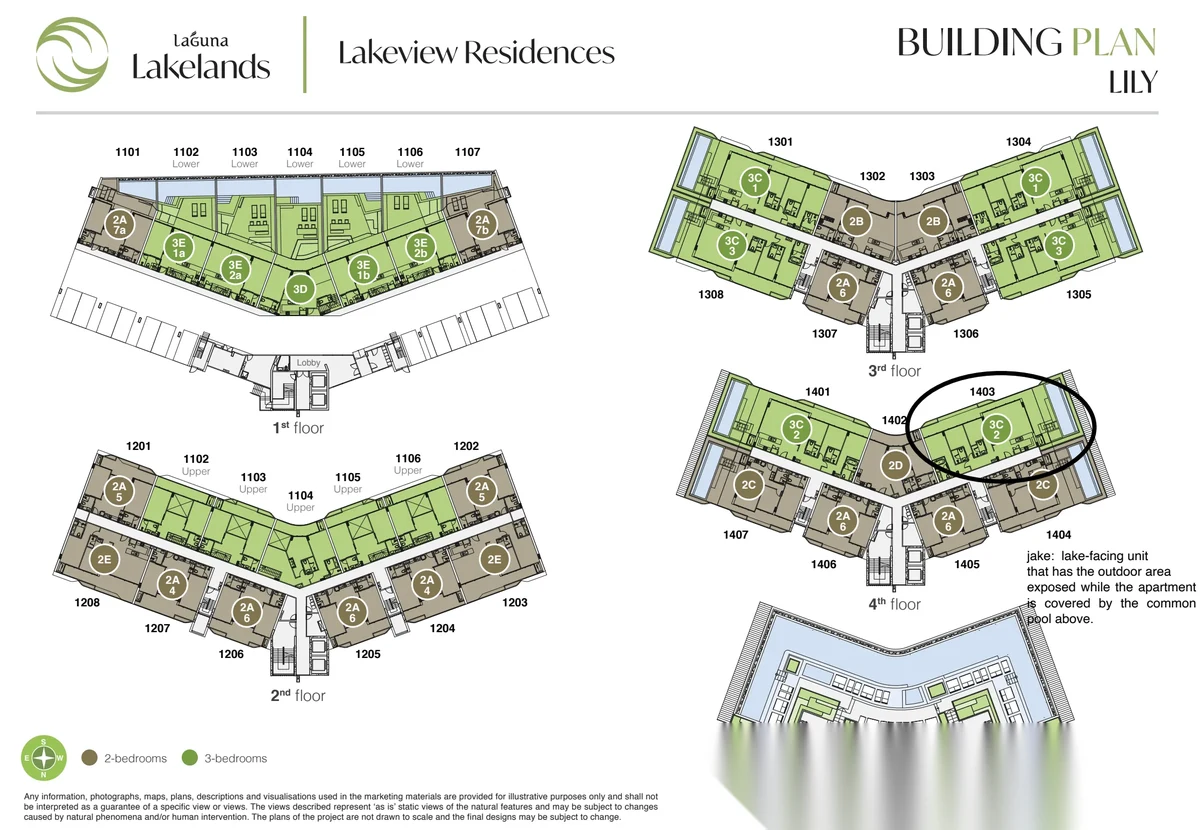Пентхаус 3BR в ЖК Laguna Lakelands - Waterside Residences · Чернг Тале / Bang Tao · Вид на озеро — фото 4