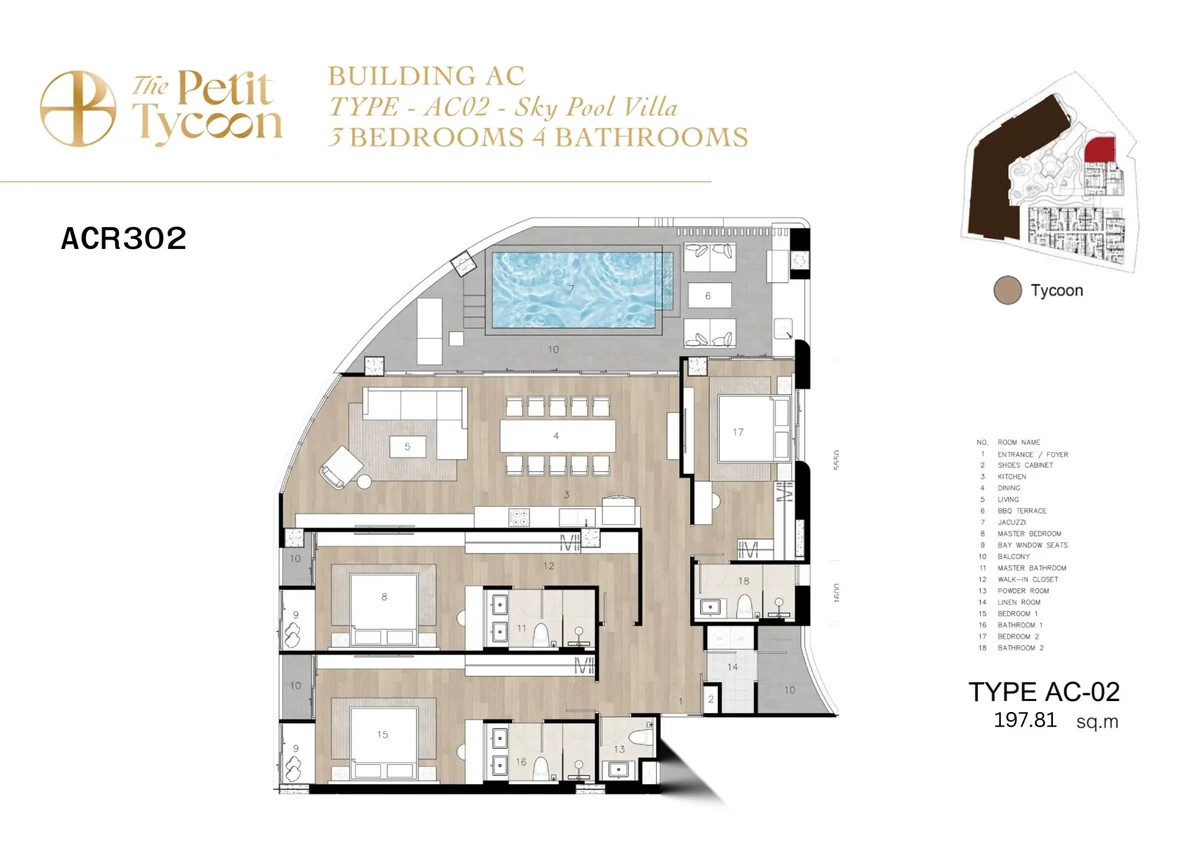 3 Bedroom Penthouse for sale at The Petit Tycoon complex · Choeng Thale · Sea View — photo 11