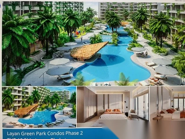 1 Bedroom Apartment for sale at Layan Green Park Phase 2 complex · Choeng Thale · Pool View — photo 4