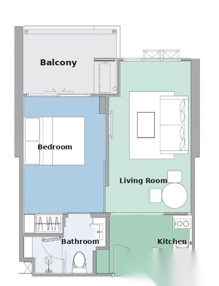 Апартаменты студия в ЖК Skypark Celeste Laguna · Чернг Тале / Bang Tao · Выход к бассейну — фото 11